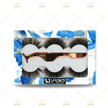 Faux Mink  Lash With 2/3/5 Pairs Custom Lash box Packaging For 3D False Mink PBT Fiber Lashes LAE